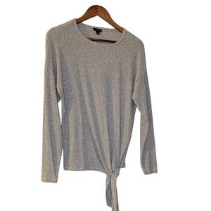 Ann Taylor Factory White and Black Tie Front Top, Size M